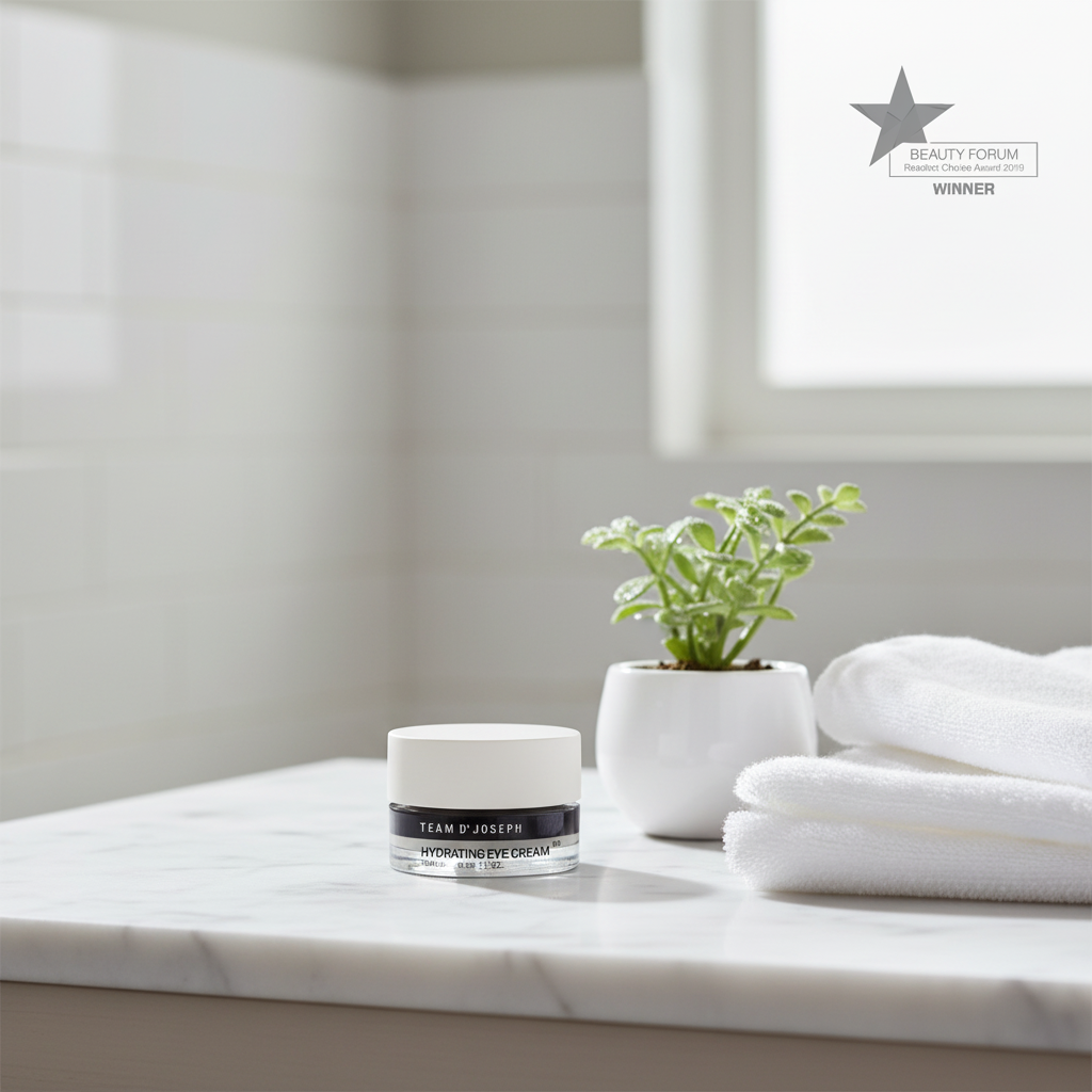 Hydrating Eye Cream in elegant bathroom setting